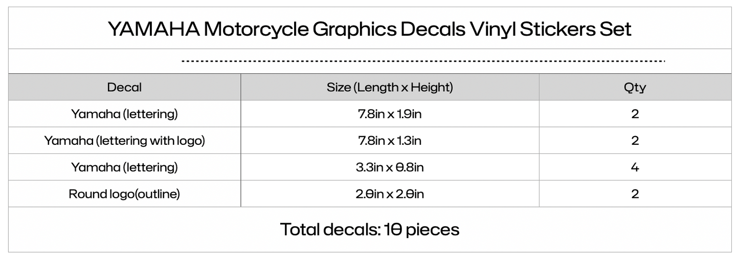Decals Vinyl Sticker Graphics Kit Fits Yamaha Motorcycles