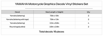Decals Vinyl Sticker Graphics Kit Fits Yamaha Motorcycles