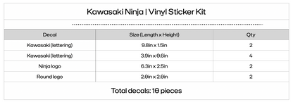 Decals Vinyl Sticker Graphics Kit Fits Kawasaki Motorcycles