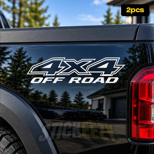 4x4 Off Road vinyl lettering graphics for pickup truck bedsides with rugged off-road styling and a background-free design