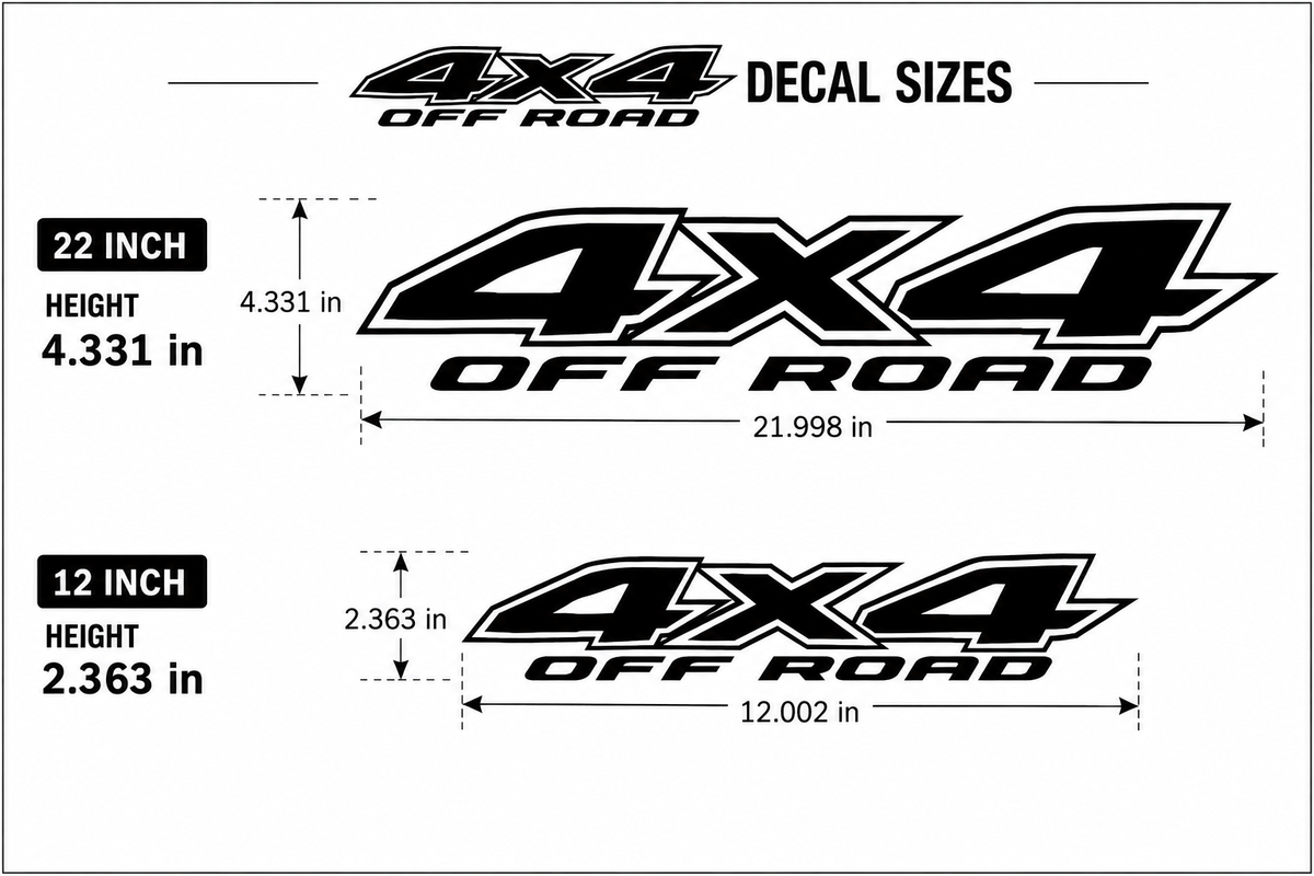 4x4 Off Road Truck Bed Decals | 2pcs Vinyl Sticker Set