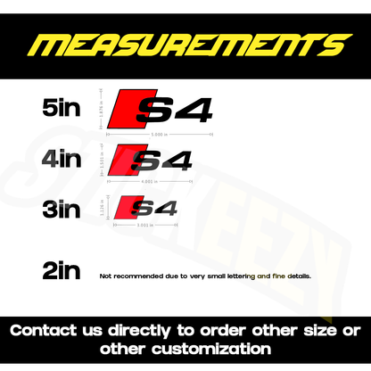 Audi S4 Brake Caliper Stickers | Vinyl Decal Set