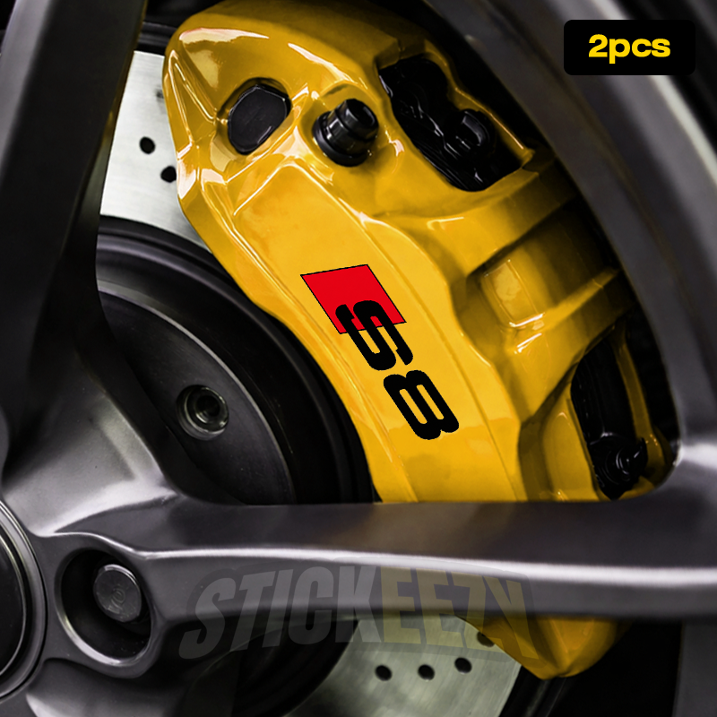 Audi S8 brake caliper lettering decals shown as a precision-cut vinyl set for performance sedan customization