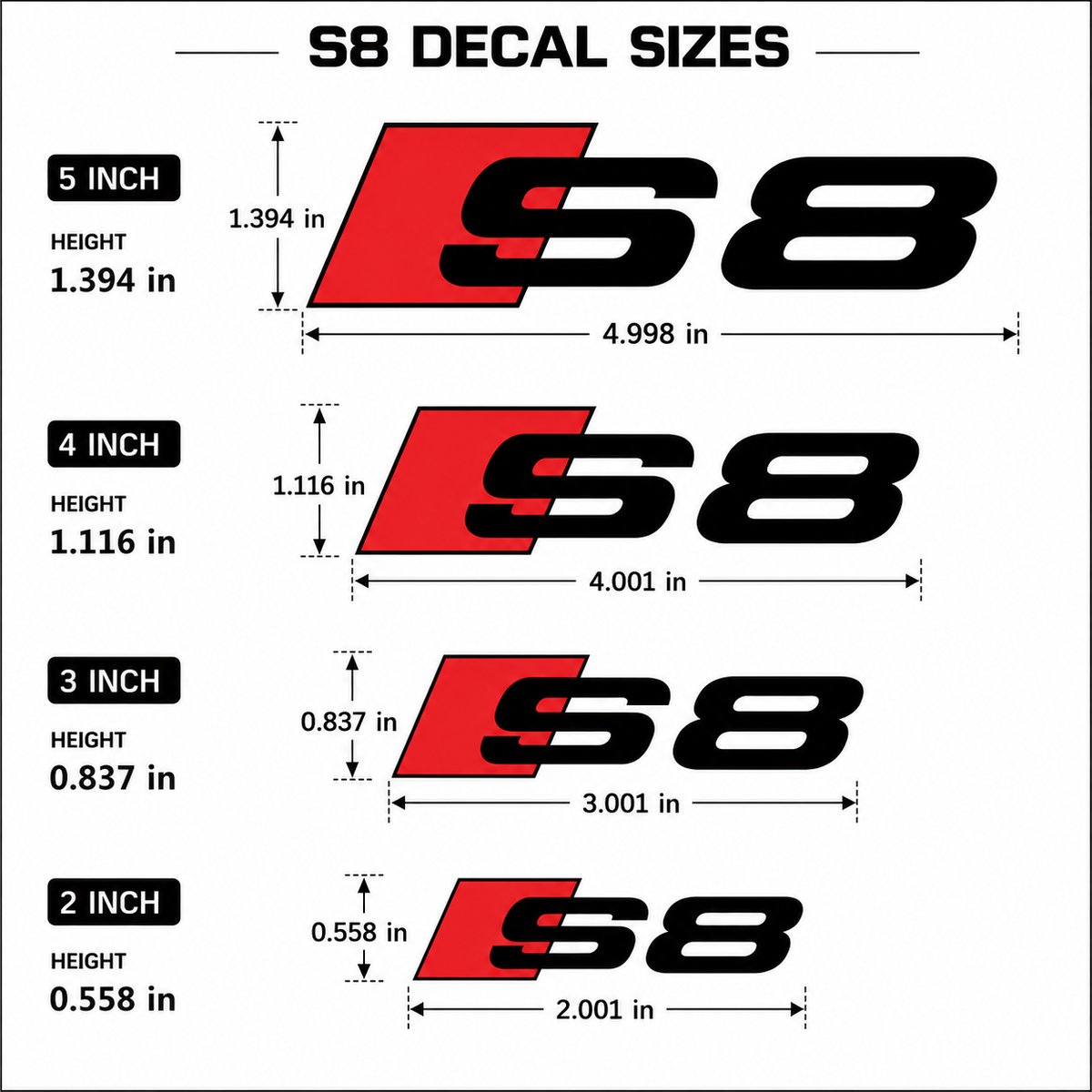 Audi S8 Brake Caliper Stickers | Vinyl Decal Set