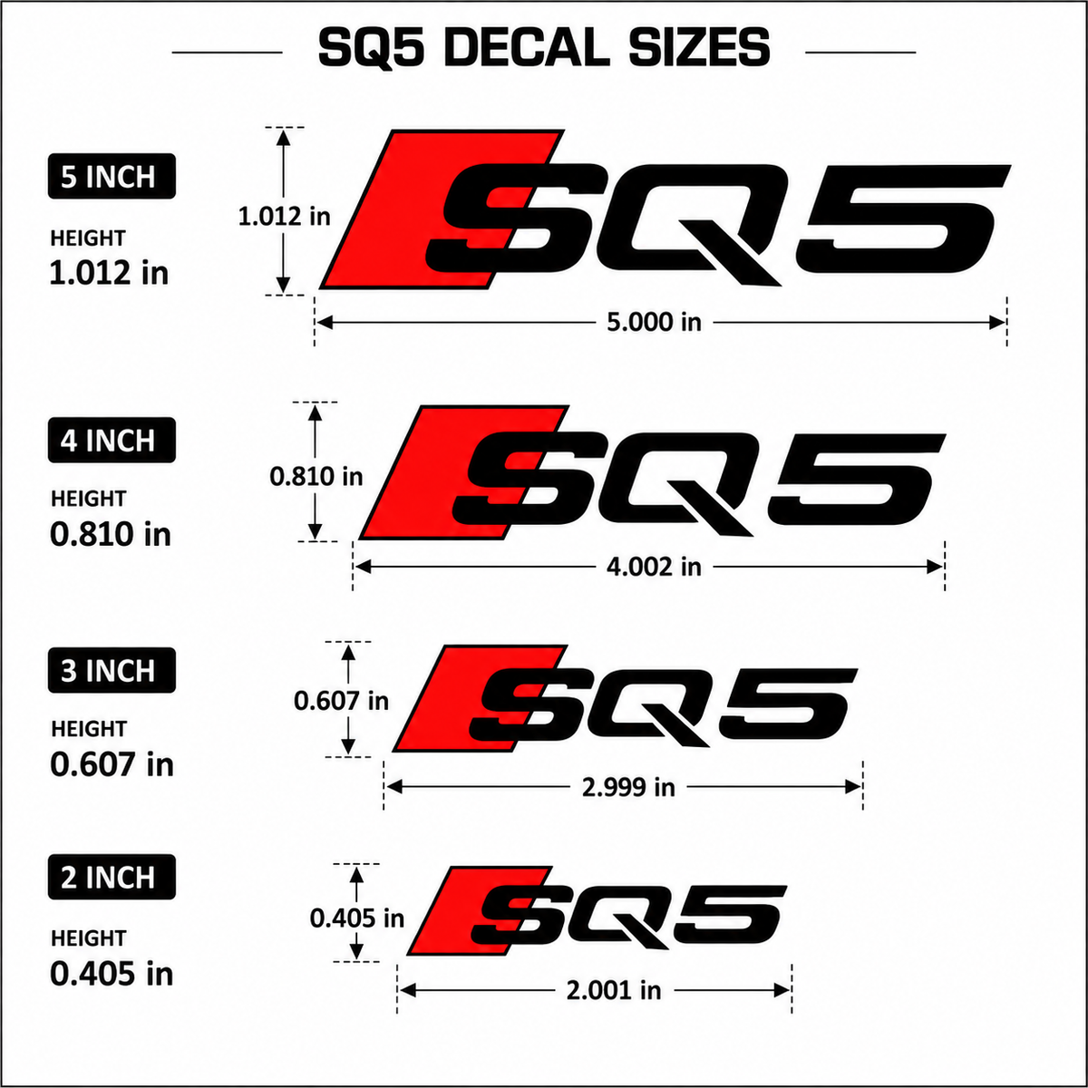 Audi SQ5 Brake Caliper Stickers | Vinyl Decal Set