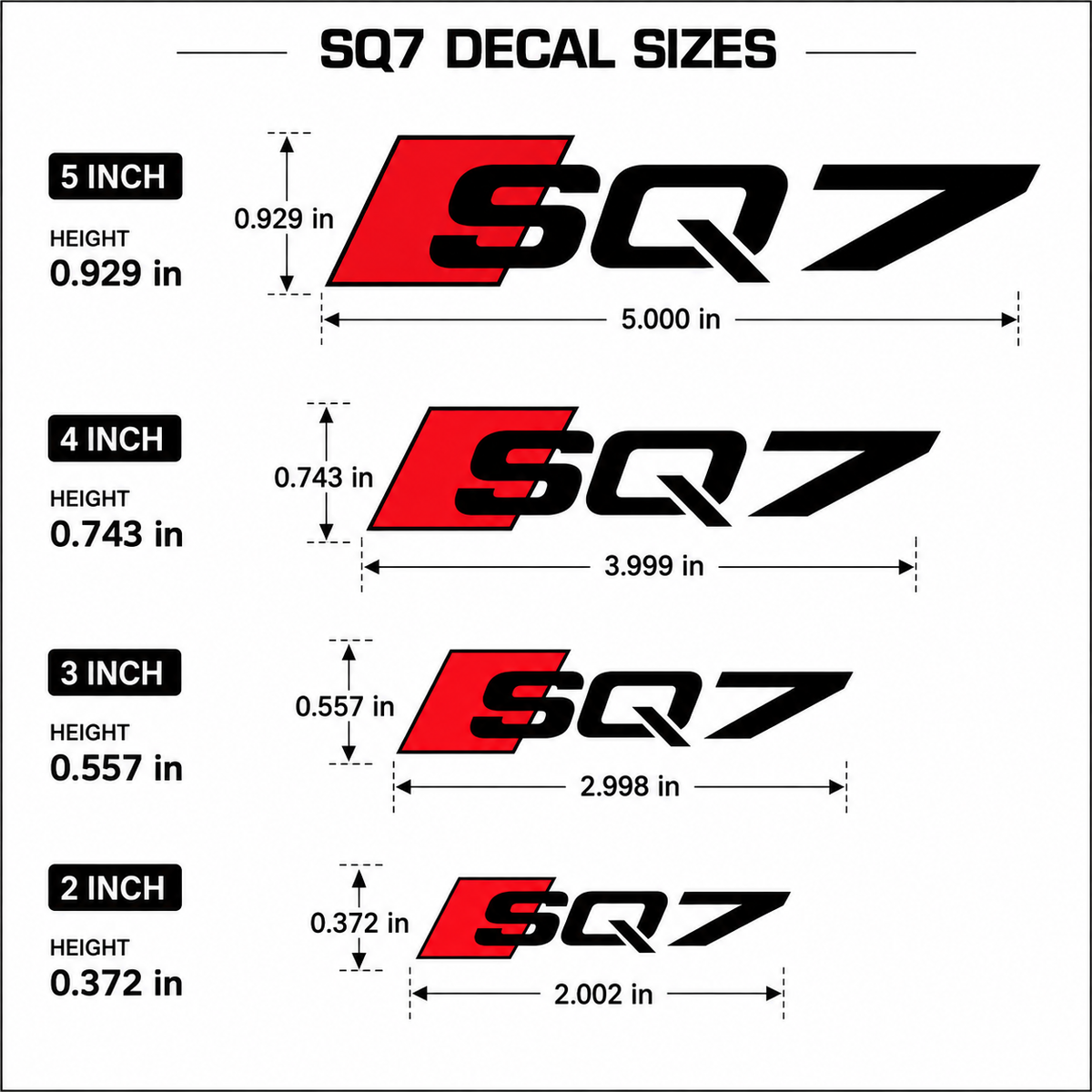 Audi SQ7 Brake Caliper Stickers | Vinyl Decal Set