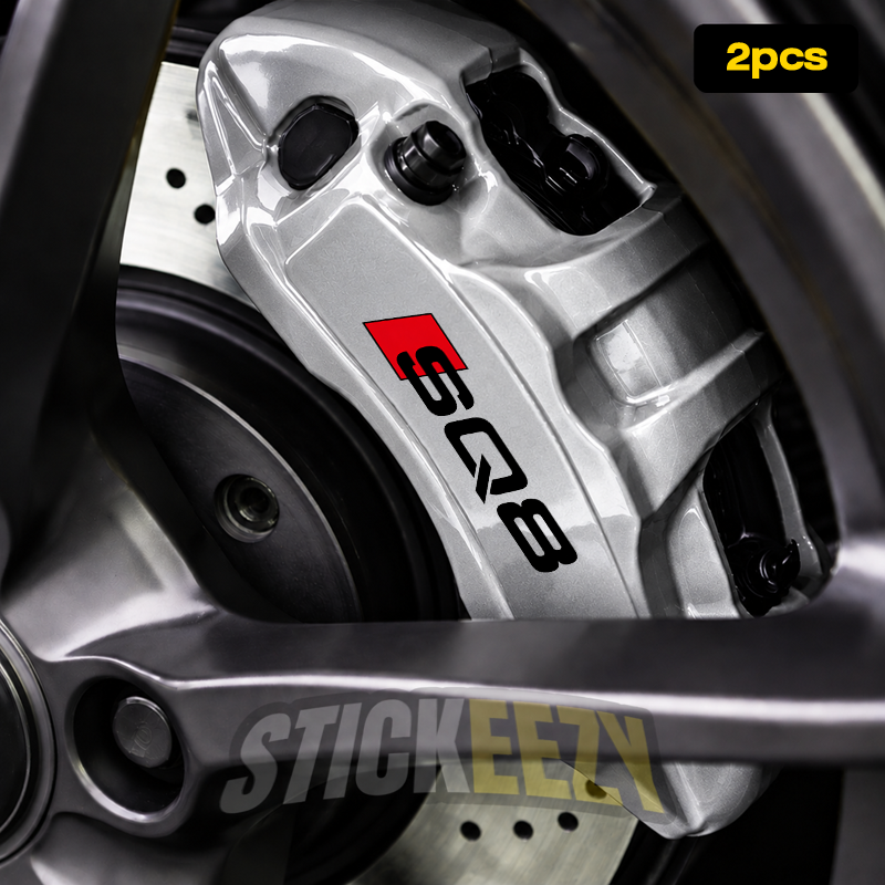 Audi SQ8 precision-cut caliper graphics for adding model-specific lettering to painted performance brakes