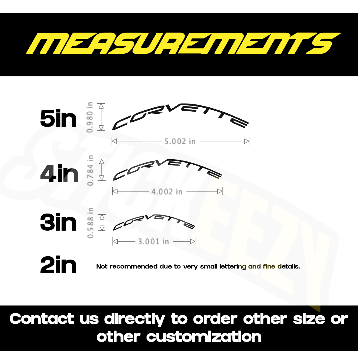 2PCS Chevrolet Corvette Curved Brake Caliper Decals