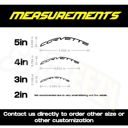 2PCS Chevrolet Corvette Curved Brake Caliper Decals