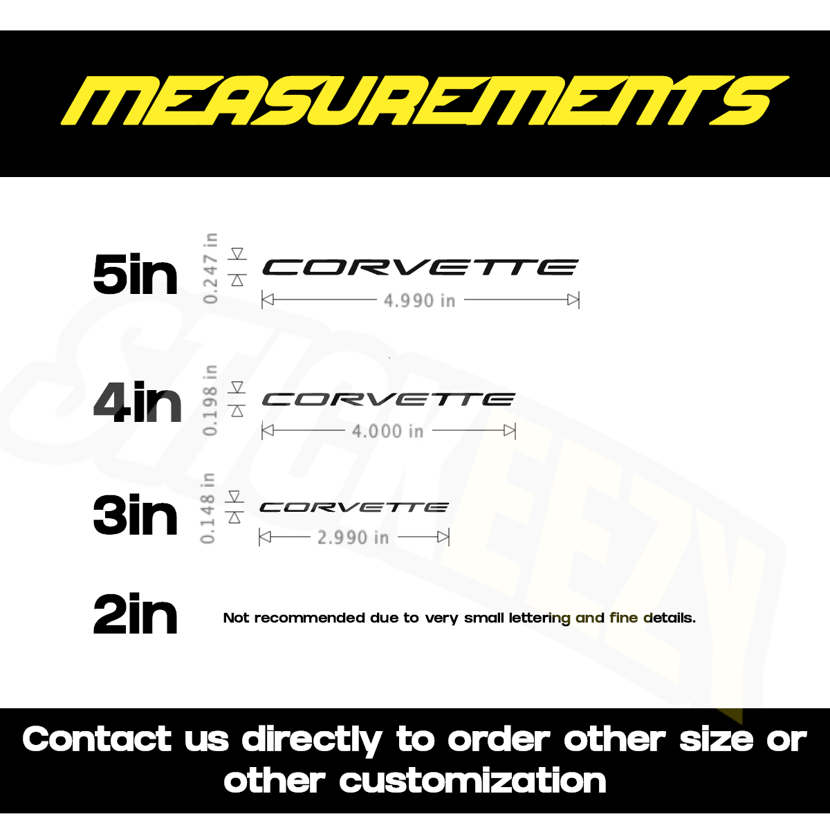 2pcs Compatible with Corvette Cars Brake Caliper Vinyl Decals Stickers