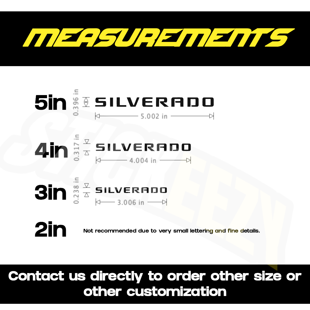 2pcs Chevrolet Silverado Brake Caliper Decals Stickers