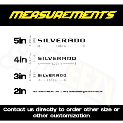 2pcs Chevrolet Silverado Brake Caliper Decals Stickers