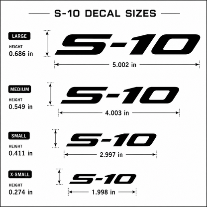 Chevy S-10 brake caliper decal set featuring precision-cut vinyl graphics for custom painted calipers and classic truck builds