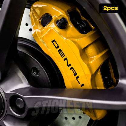 GMC Denali brake caliper decal set with precision-cut vinyl lettering for custom brake calipers