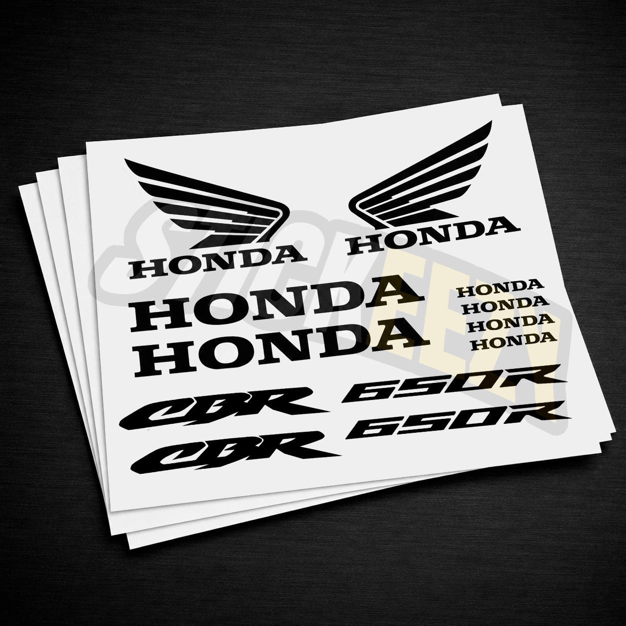 Honda CBR 650R motorcycle decals made from premium Oracal 751 vinyl, precision-cut graphics for fairings and bodywork