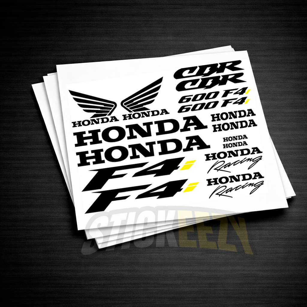 Honda CBR 600F4i motorcycle decals made from premium Oracal 751 vinyl, precision-cut graphics for fairings and bodywork