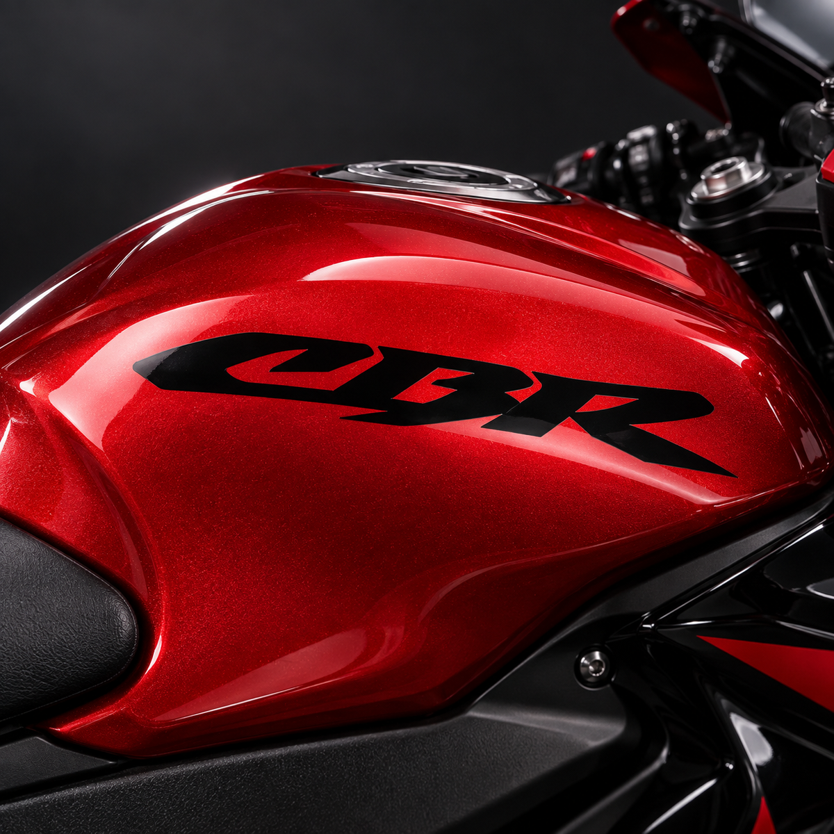 Honda CBR replacement motorcycle graphics set with precision-cut lettering for sport bike fairings and custom bodywork