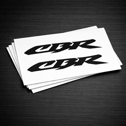 Honda CBR replacement motorcycle graphics set with precision-cut lettering for sport bike fairings and custom bodywork