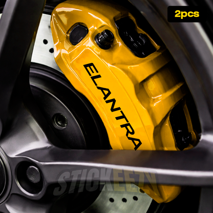 Hyundai Elantra brake caliper decal set with precision-cut vinyl lettering for custom painted calipers and sporty exterior styling