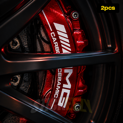 AMG Carbon Ceramic lettering decal set for Mercedes performance brake calipers and custom brake restoration