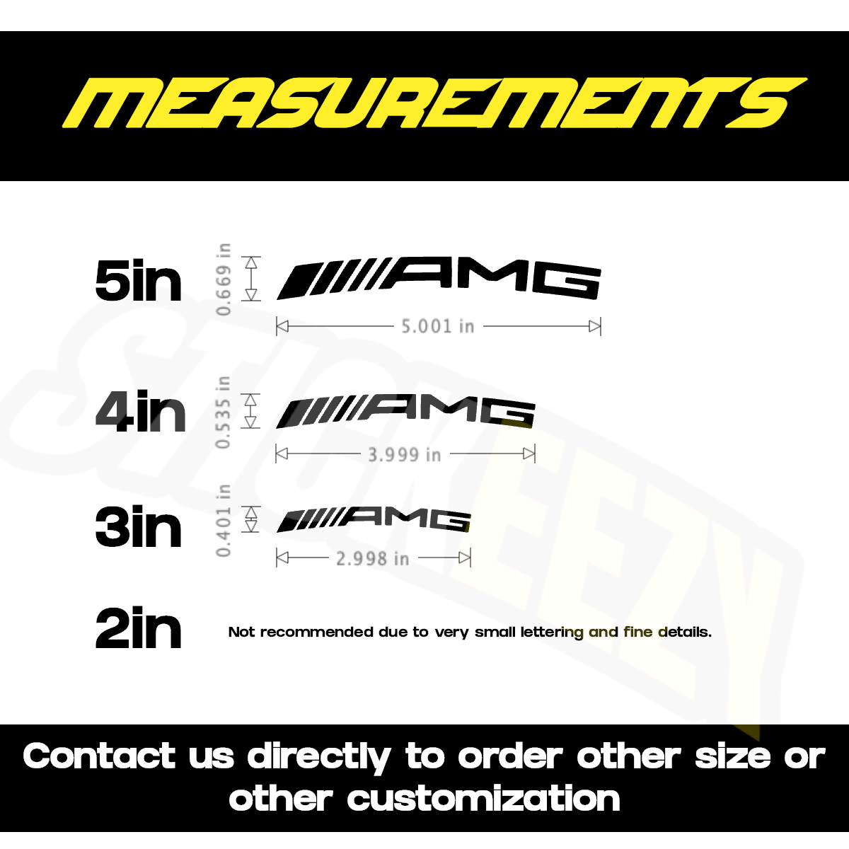 2pcs Mercedes-Benz AMG Straight or Rounded Brake Caliper Decals Stickers