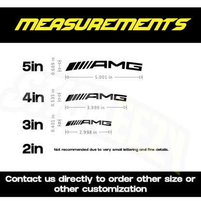 2pcs Mercedes-Benz AMG Straight or Rounded Brake Caliper Decals Stickers