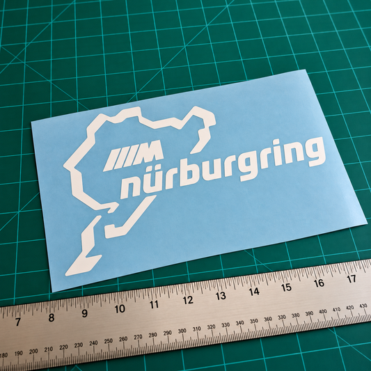 Nürburgring M Decal 6" White | Clearance Vinyl Sticker