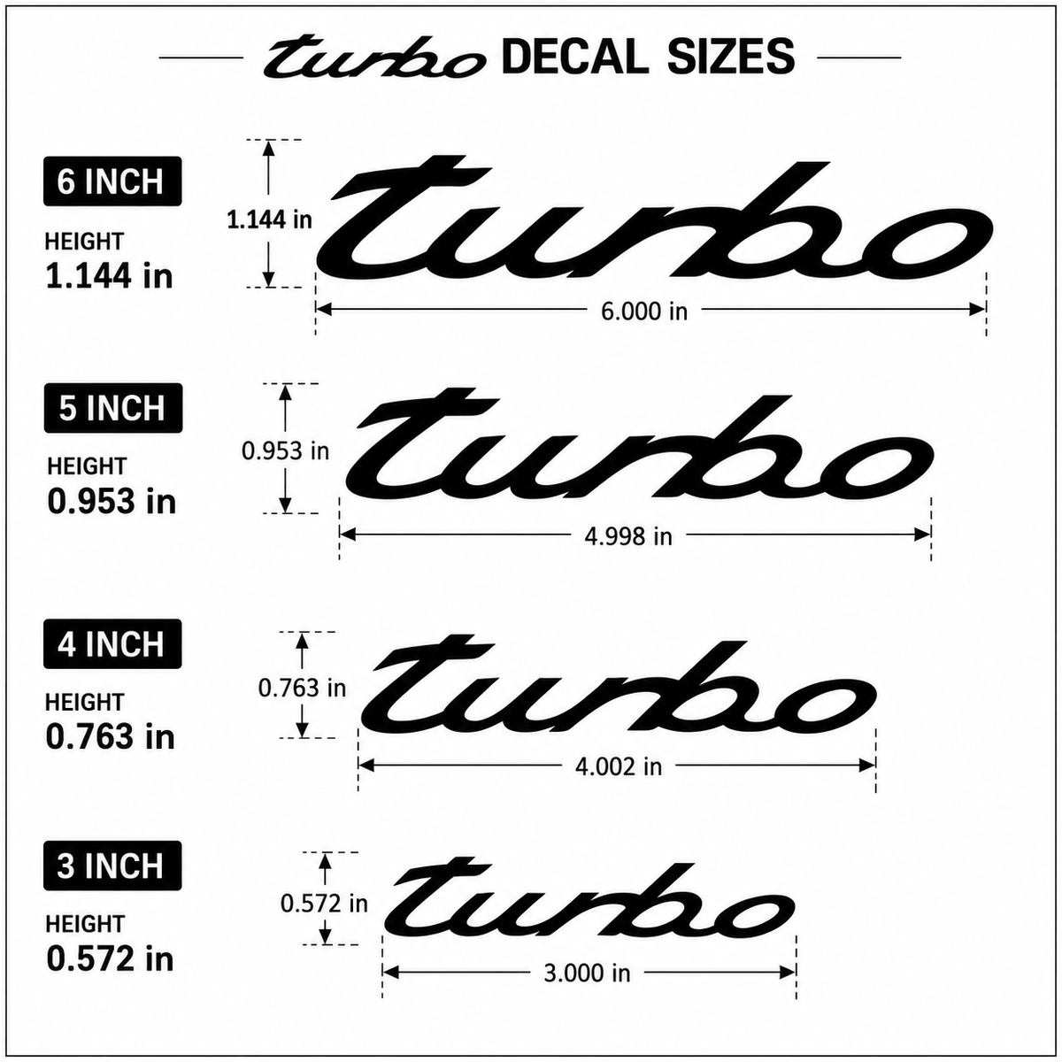 Porsche Turbo Brake Caliper Stickers | Vinyl Decal Set