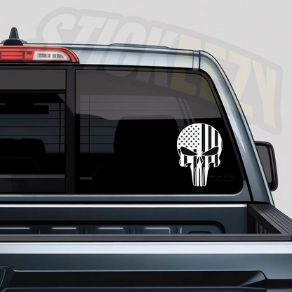 Punisher skull with American flag fill decal