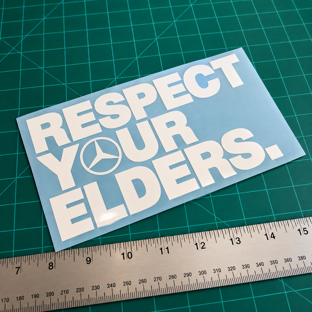 Respect Your Elders Mercedes-Benz Decal | White Vinyl Sticker