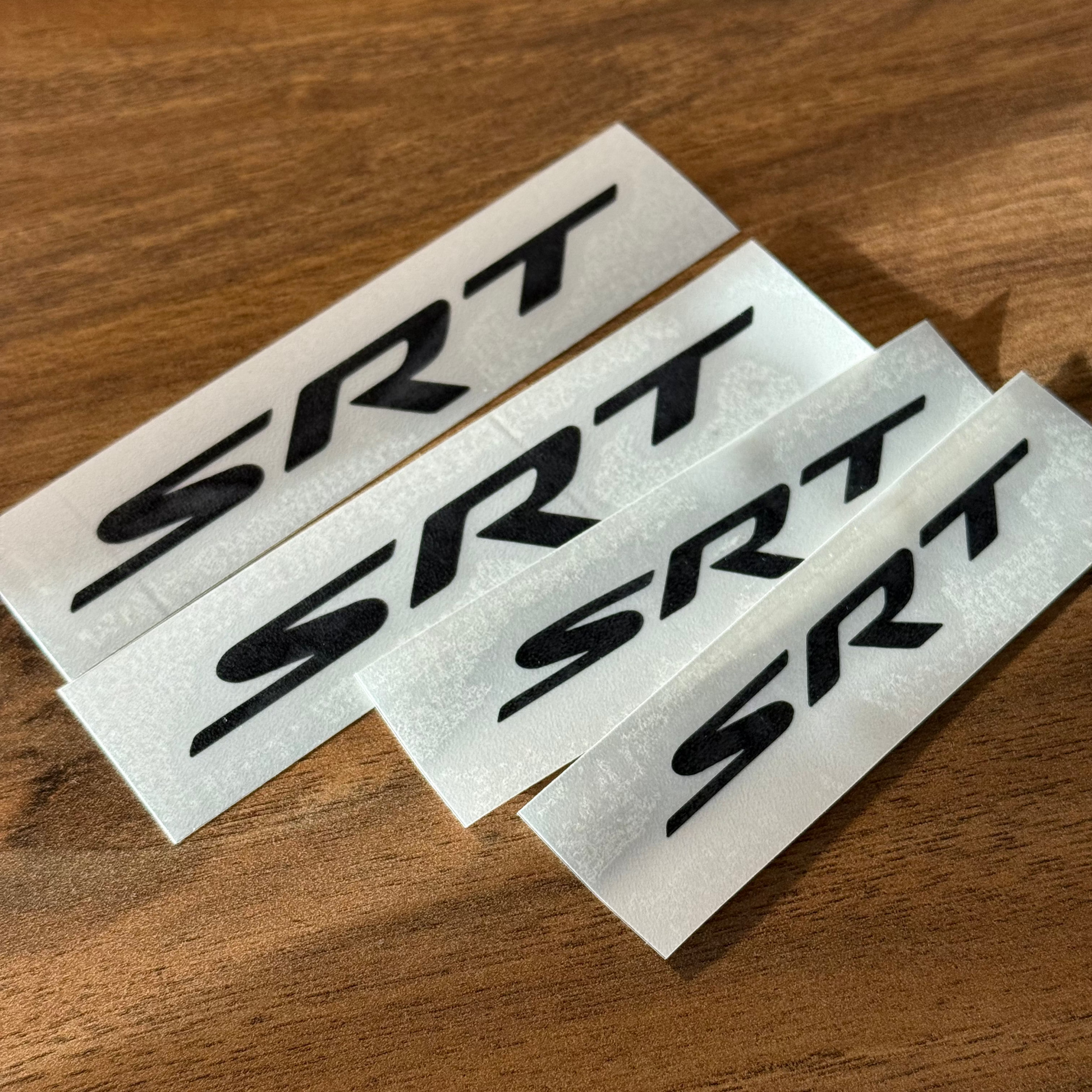 Dodge SRT brake caliper decals vinyl stickers for painted brake calipers, high-temperature performance logo decals for Dodge SRT vehicles