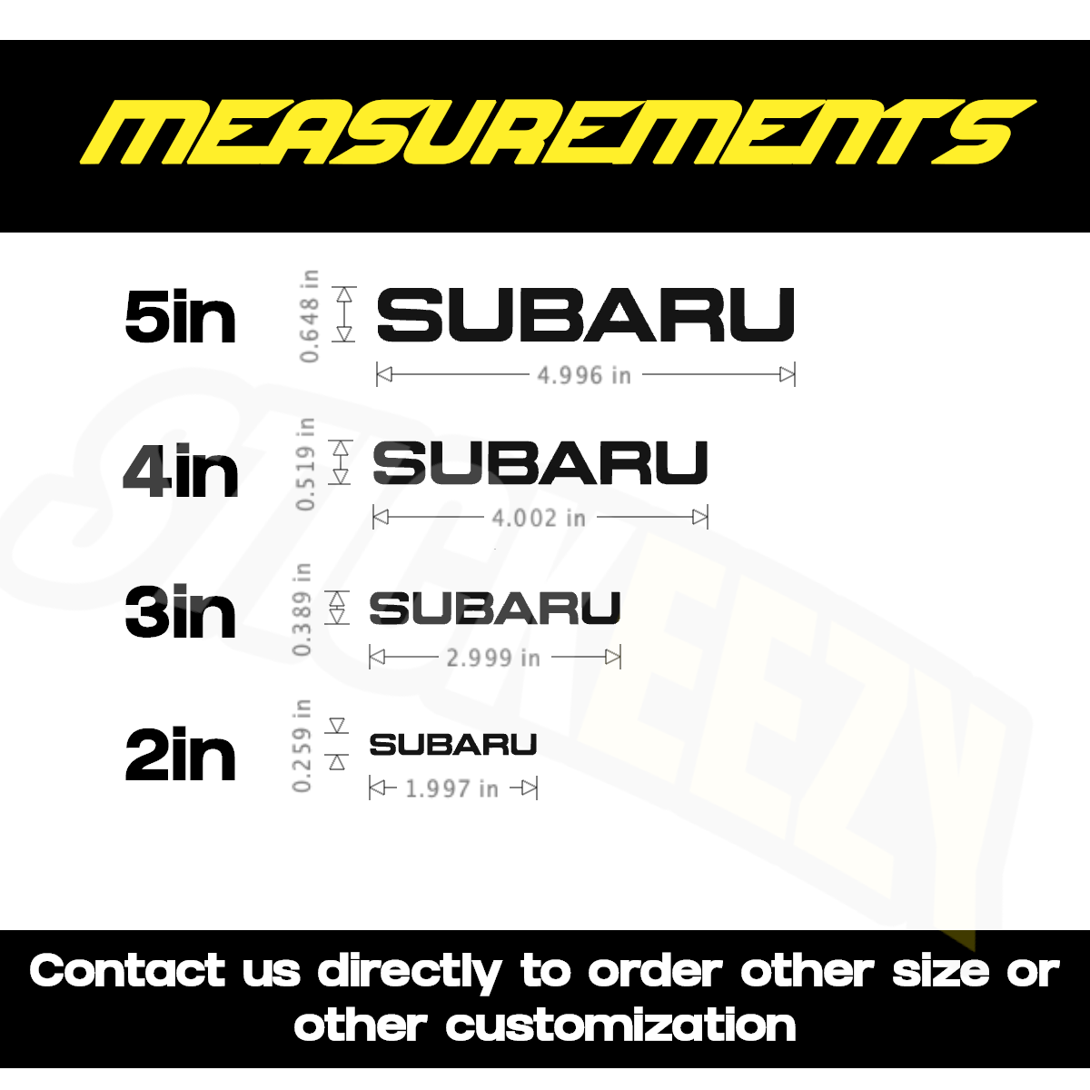 Subaru Brake Caliper Decal 2PCS