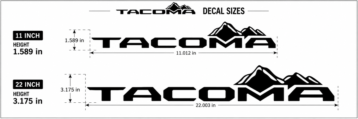 Toyota Tacoma Truck Bed Decals | Vinyl Sticker Set