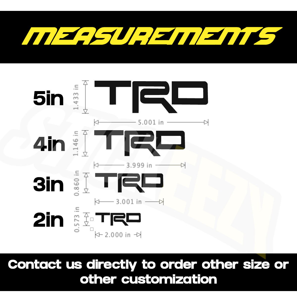 2pcs Toyota TRD Brake Caliper Decals Stickers