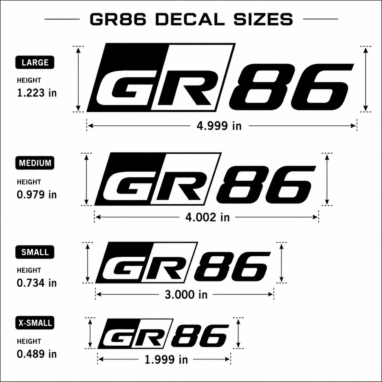 Toyota GR86 Brake Caliper Stickers | Vinyl Decal Set