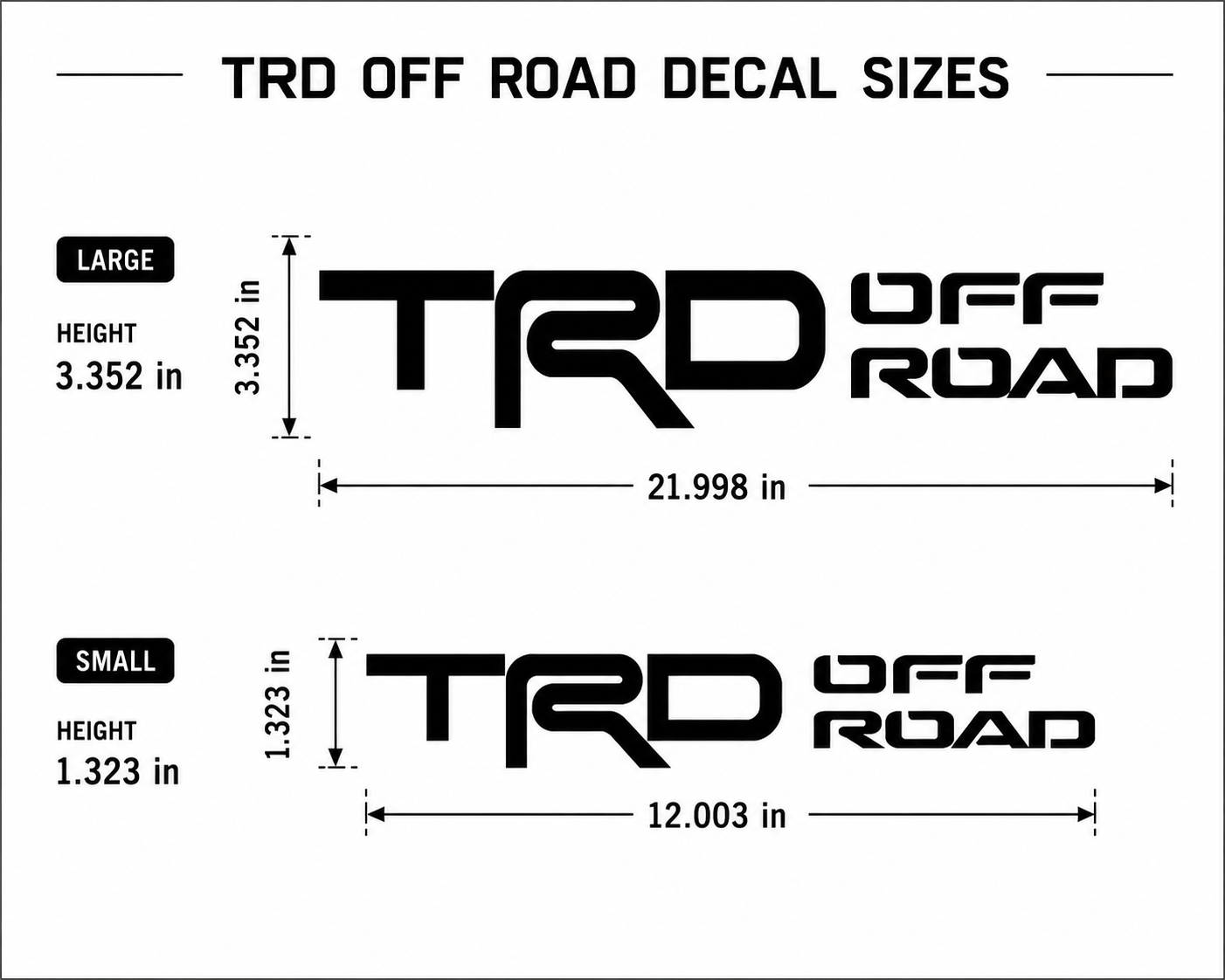 Toyota TRD Off Road Truck Bed Decals | Vinyl Sticker Set