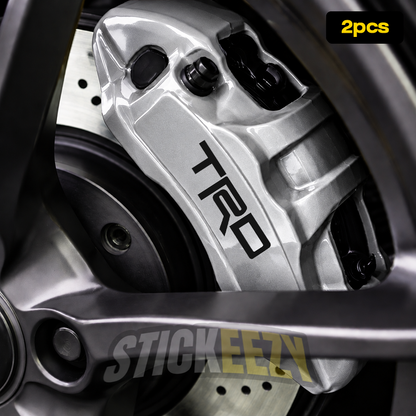 Toyota TRD vinyl graphics for customized brake calipers on Toyota trucks, SUVs and performance builds