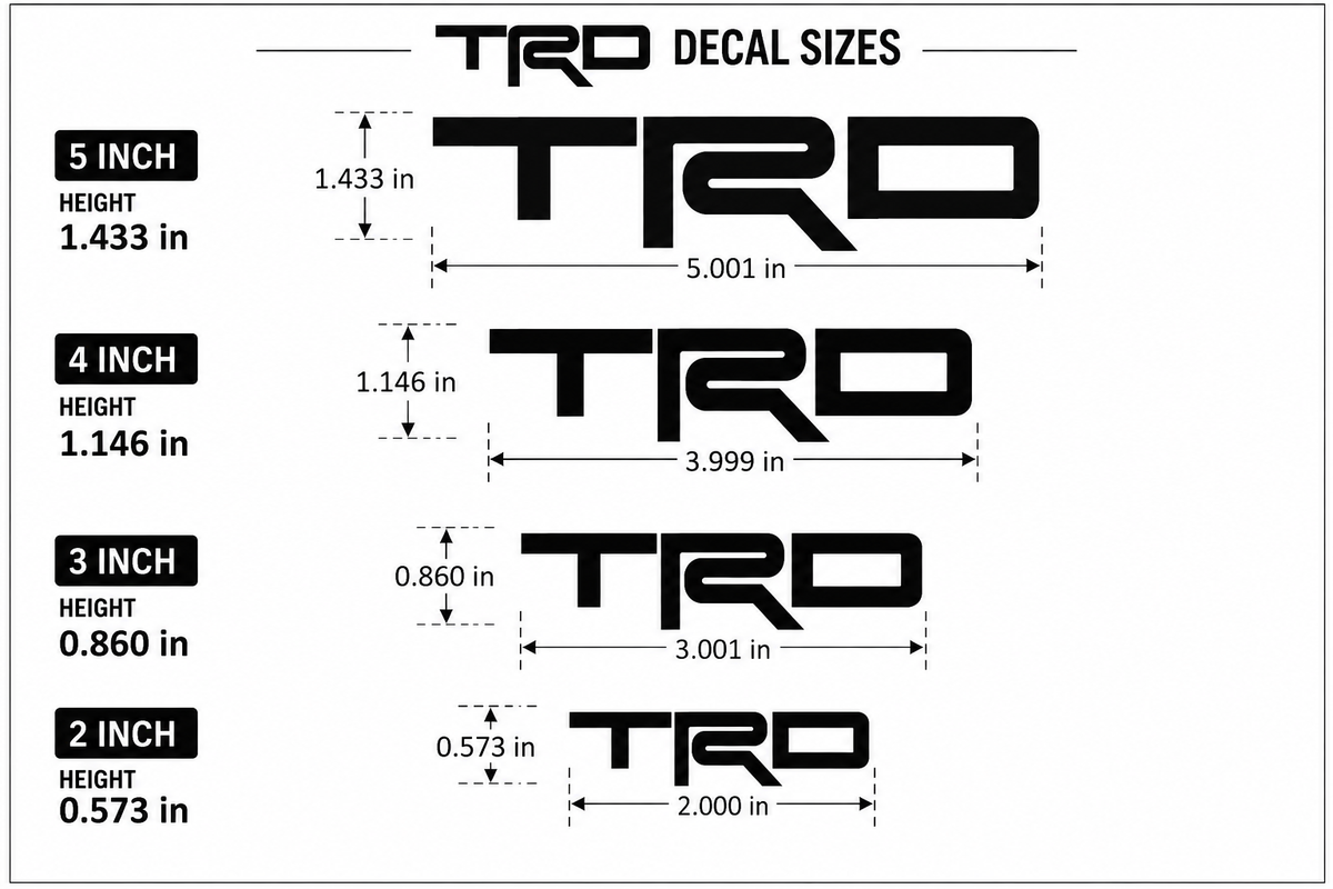 Toyota TRD Brake Caliper Stickers | Vinyl Decal Set