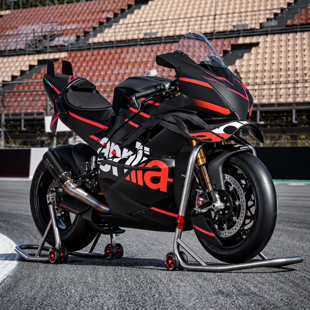 Aprilia lettering vinyl graphics for motorcycle fairings and custom body panel styling