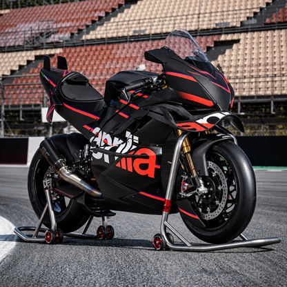 Aprilia lettering vinyl graphics for motorcycle fairings and custom body panel styling