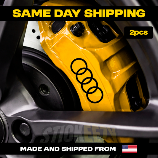 brake caliper decals performance vinyl stickers fits Audi models automotive caliper stickers close up