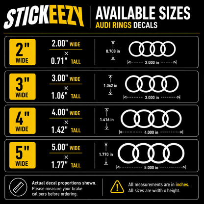 Audi Brake Caliper Stickers Fits Audi | Vinyl Decal Set