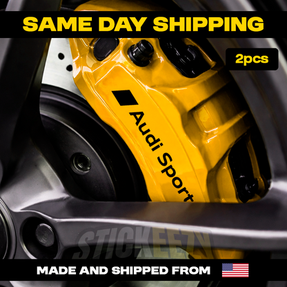 sport brake caliper decals vinyl stickers fits Audi models performance caliper stickers close up