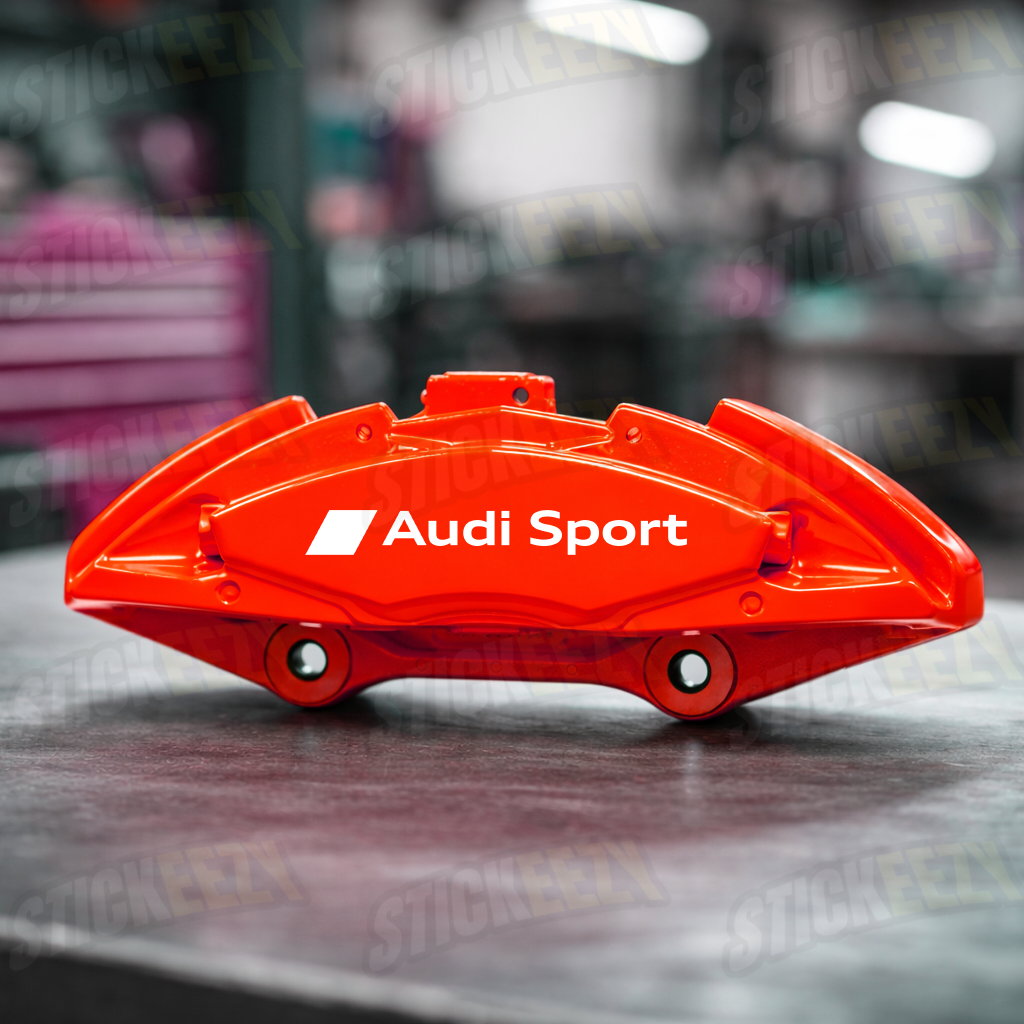 sport brake caliper decals vinyl stickers fits Audi models performance caliper stickers close up
