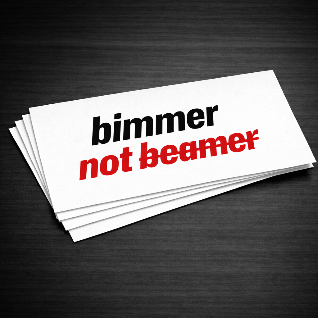 bimmer not beamer BMW Vinyl Decal Sticker