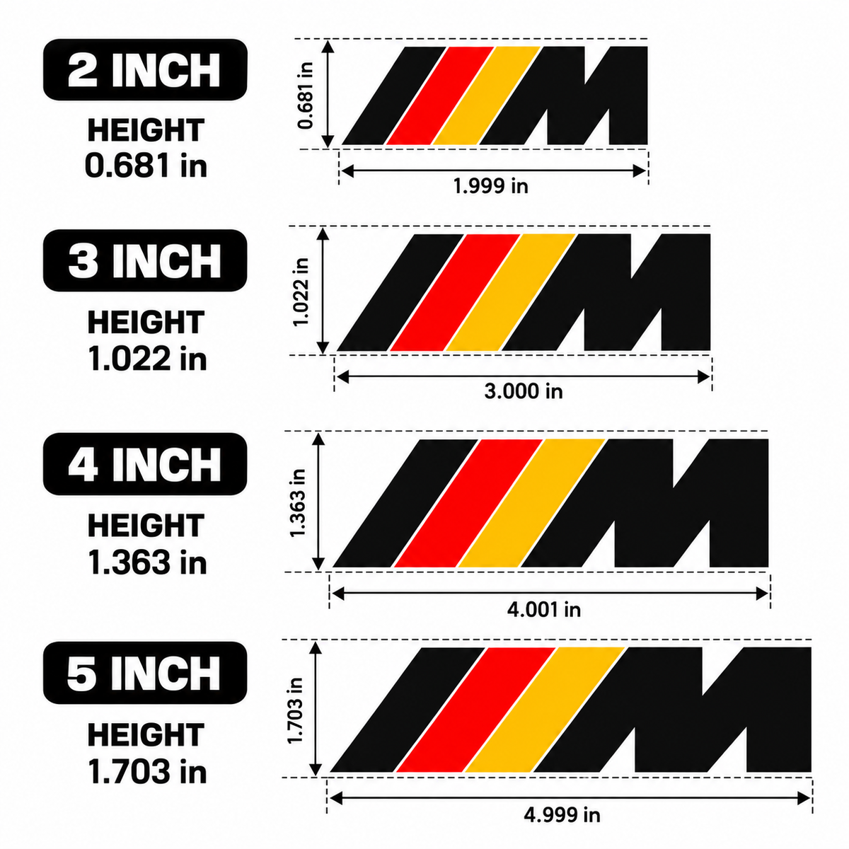 BMW M German Flag Brake Caliper Stickers | Vinyl Decal Set