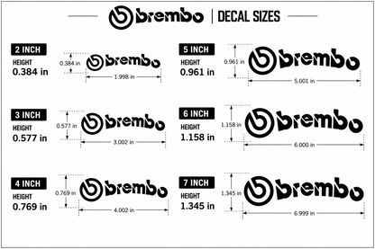 Brembo Curved Brake Caliper Stickers | 2pcs Rounded Vinyl Decal Set