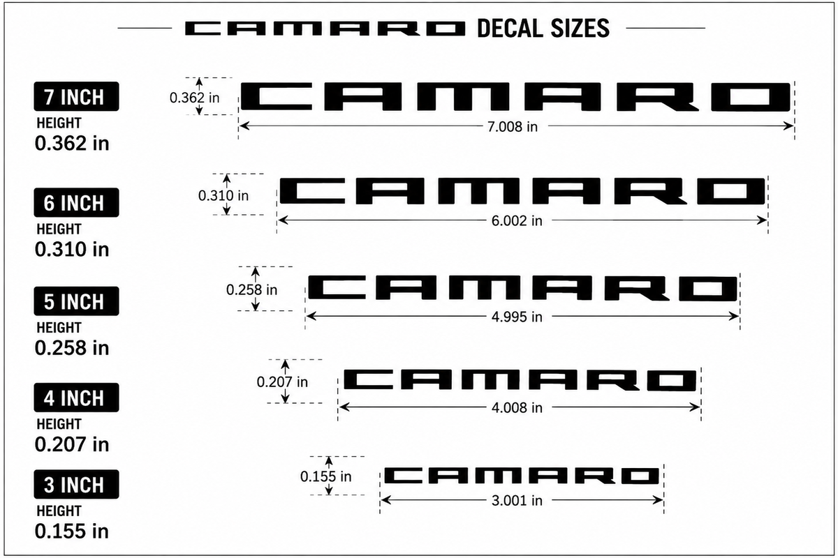 Chevrolet Camaro Brake Caliper Stickers | Vinyl Decal Set
