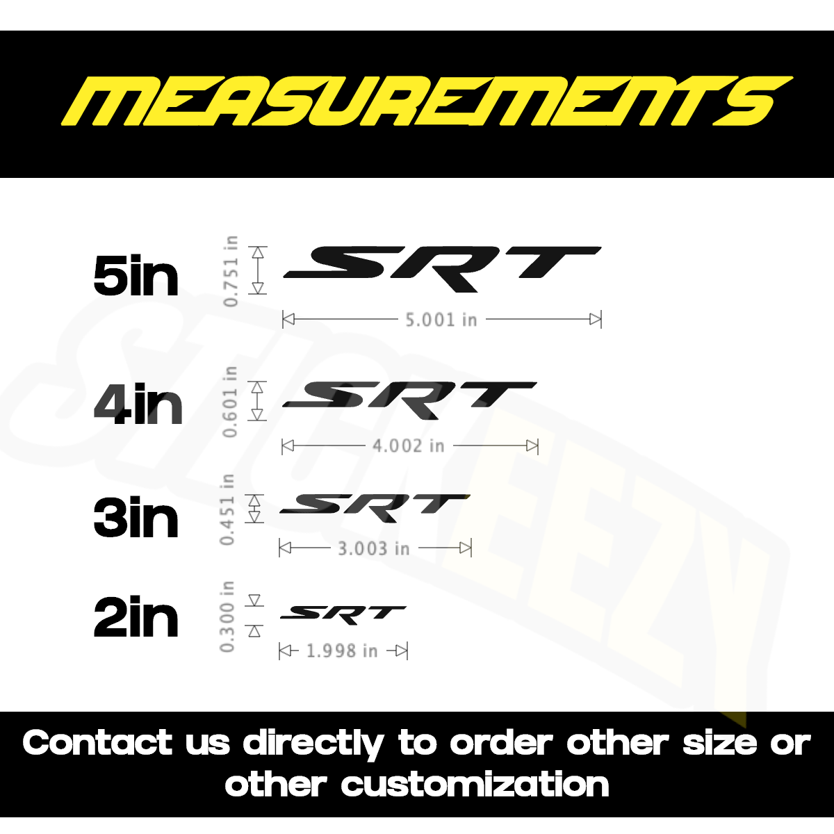Dodge SRT Brake Caliper Decal 2PCS