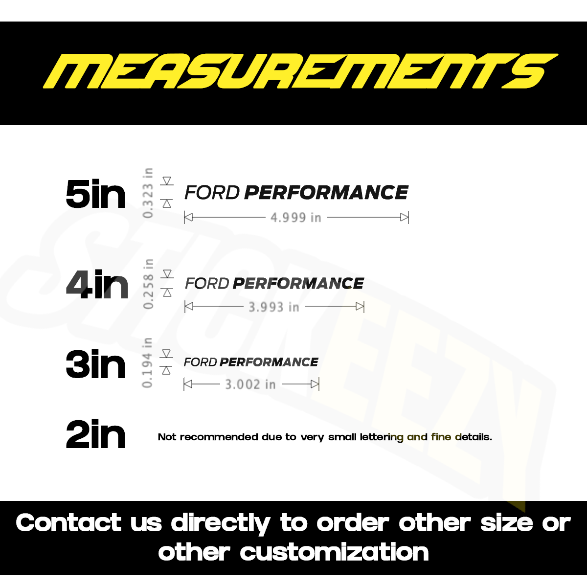 2pcs Ford Performance Brake Caliper Decals Stickers